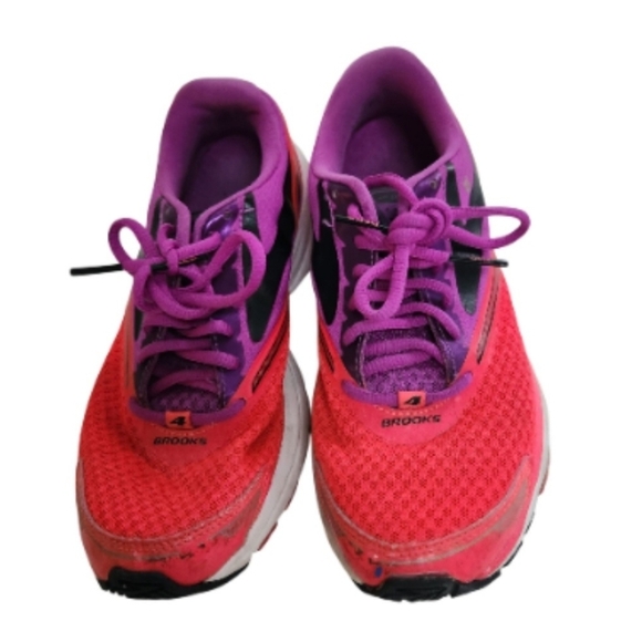 Brooks Launch 4 Neon Pink Purple Running Shoe Size 7.5 - Picture 4 of 10